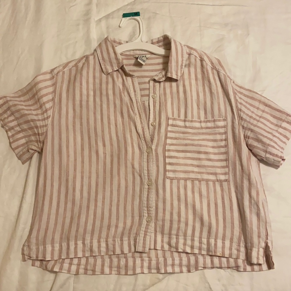 Cropped Striped Button Up!